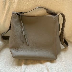 NWT All Saint Kita Small Leather Backpack in Taupe Grey
